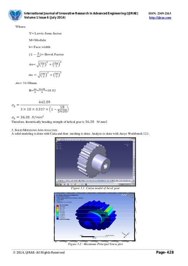 Analysis of bending strength of bevel gear by FEM