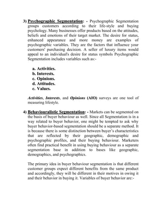 Targeted communication: - 