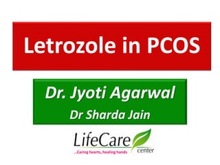 Letrozole in PCOS
Dr. Jyoti Agarwal
Dr Sharda Jain
…Caring hearts, healing hands
 