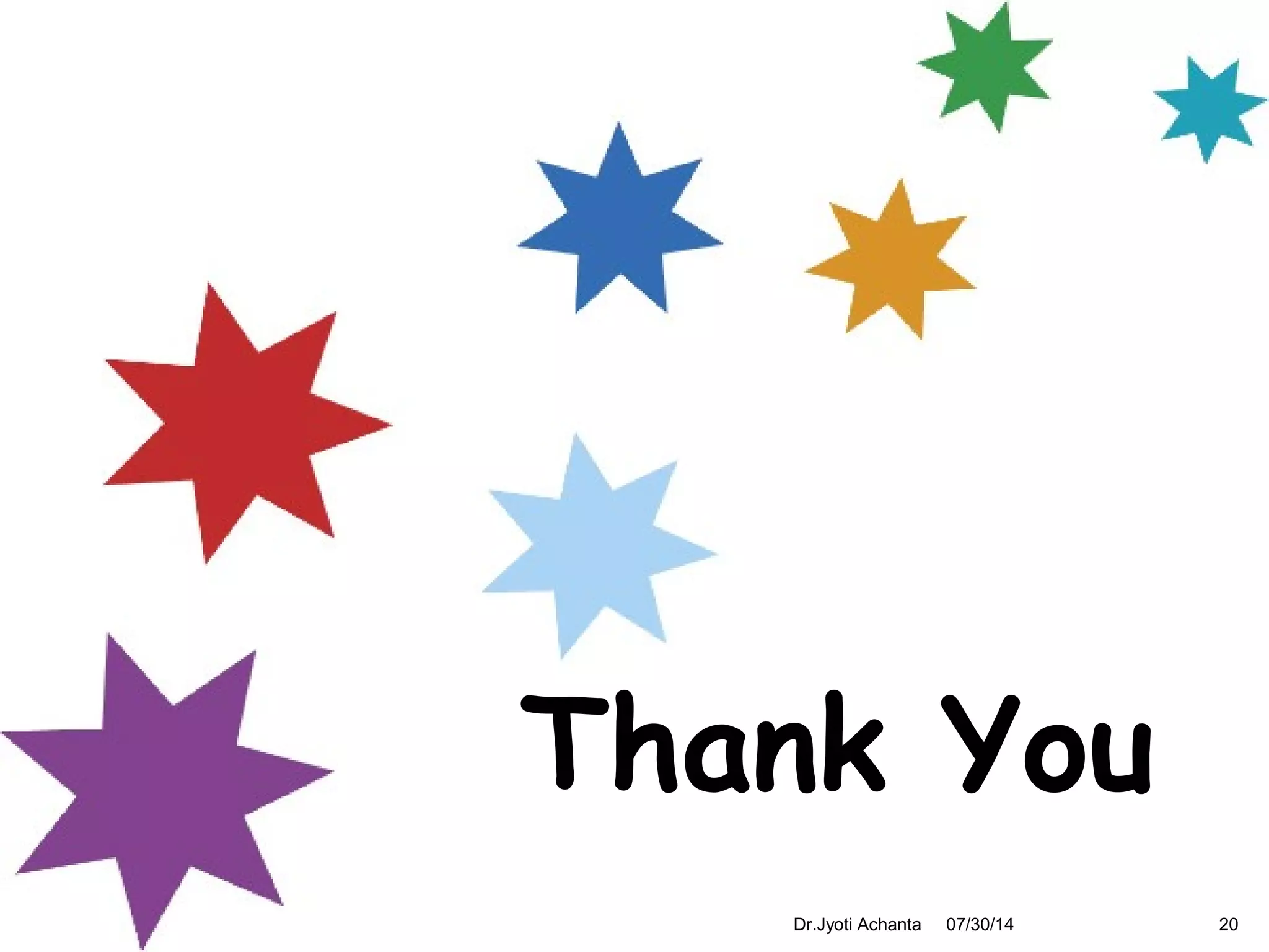 07/30/14Dr.Jyoti Achanta 20
Thank You
 