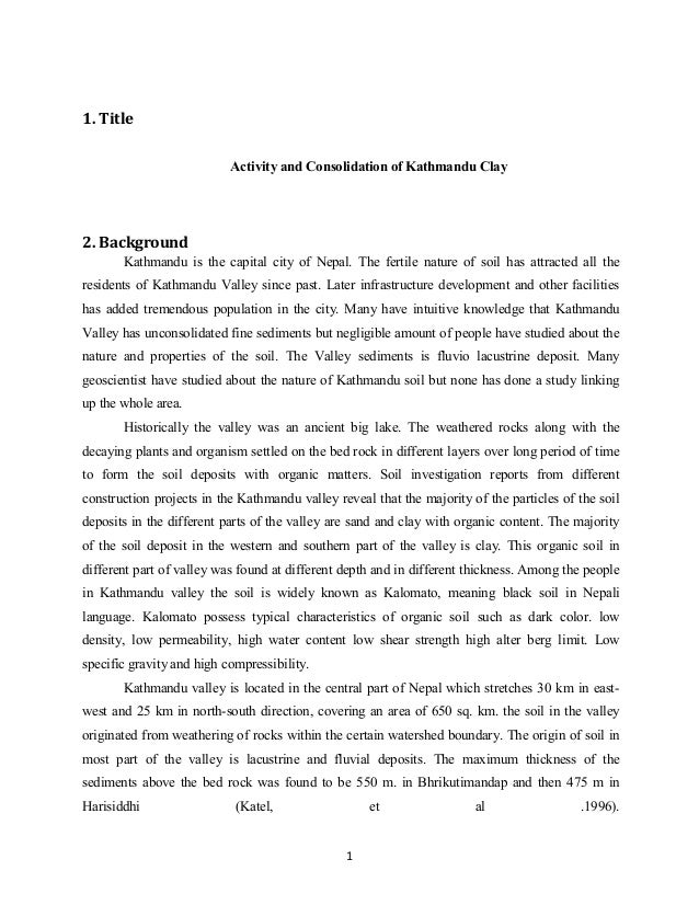 Thesis proposal for geotechnical engineering