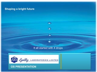 Presentation Title
It all started with 4 drops
OS PRESENTATION
Shaping a bright future
 