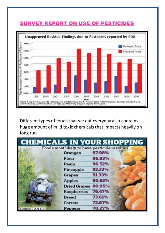 Types of pesticides used on fruits and vegetables