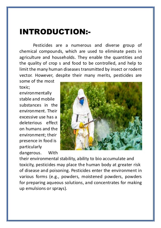 Presence of Pesticides in Fruits and vegetables