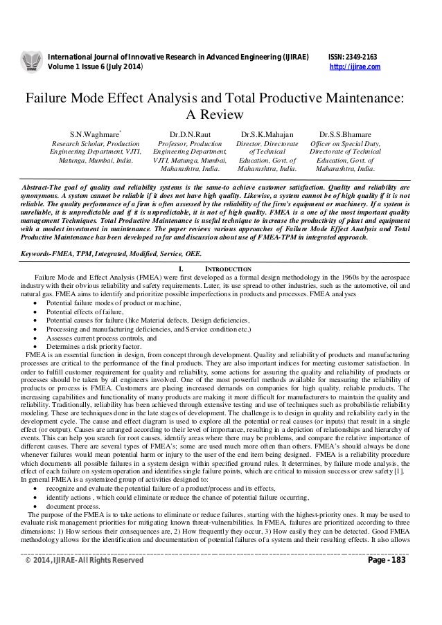 research papers on total productive maintenance Total productive maintenance type: research paper abstract html pdf journal of quality in maintenance engineering issn. research papers on total productive maintenance Total productive maintenance type: research paper abstract html pdf journal of quality in maintenance engineering issn.