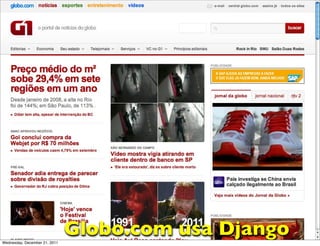 Wednesday, December 21, 2011
                               Globo.com usa Django
 