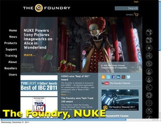 The Foundry, NUKE
Wednesday, December 21, 2011
 