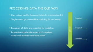 PROCESSING DATA IN STATUS QUO
• Data from operational databases is constantly copied over to a data
warehouse or an analyt...