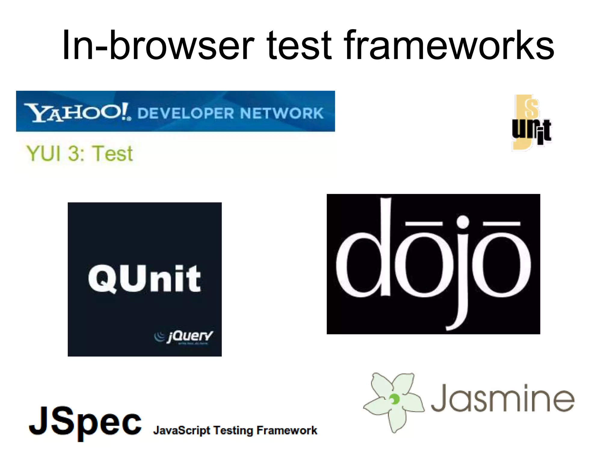Tool chain integrationHow to unit test JavaScript?