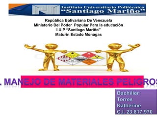 República Bolivariana De Venezuela
Ministerio Del Poder Popular Para la educación
I.U.P “Santiago Mariño”
Maturín Estado Monagas
 