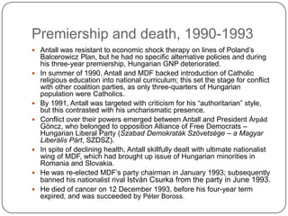 József Antall (8 April 1932-12 December 1993) | PPTX