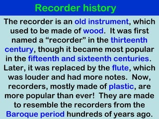Recorder Introduction | PPT