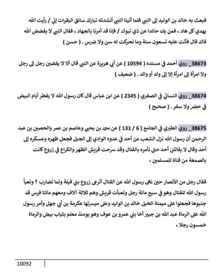 الكامل في السنن - السنة النبوية كلها مع الحكم علي جميع الأحاديث - الإصدار السادس - الجزء السابع ( 7 / 10 )