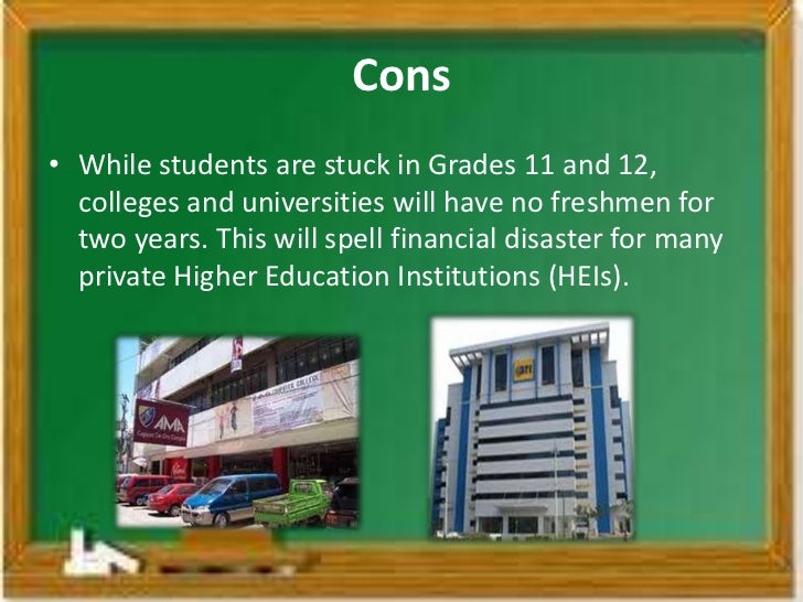 pros and cons of k 12 in the philippines