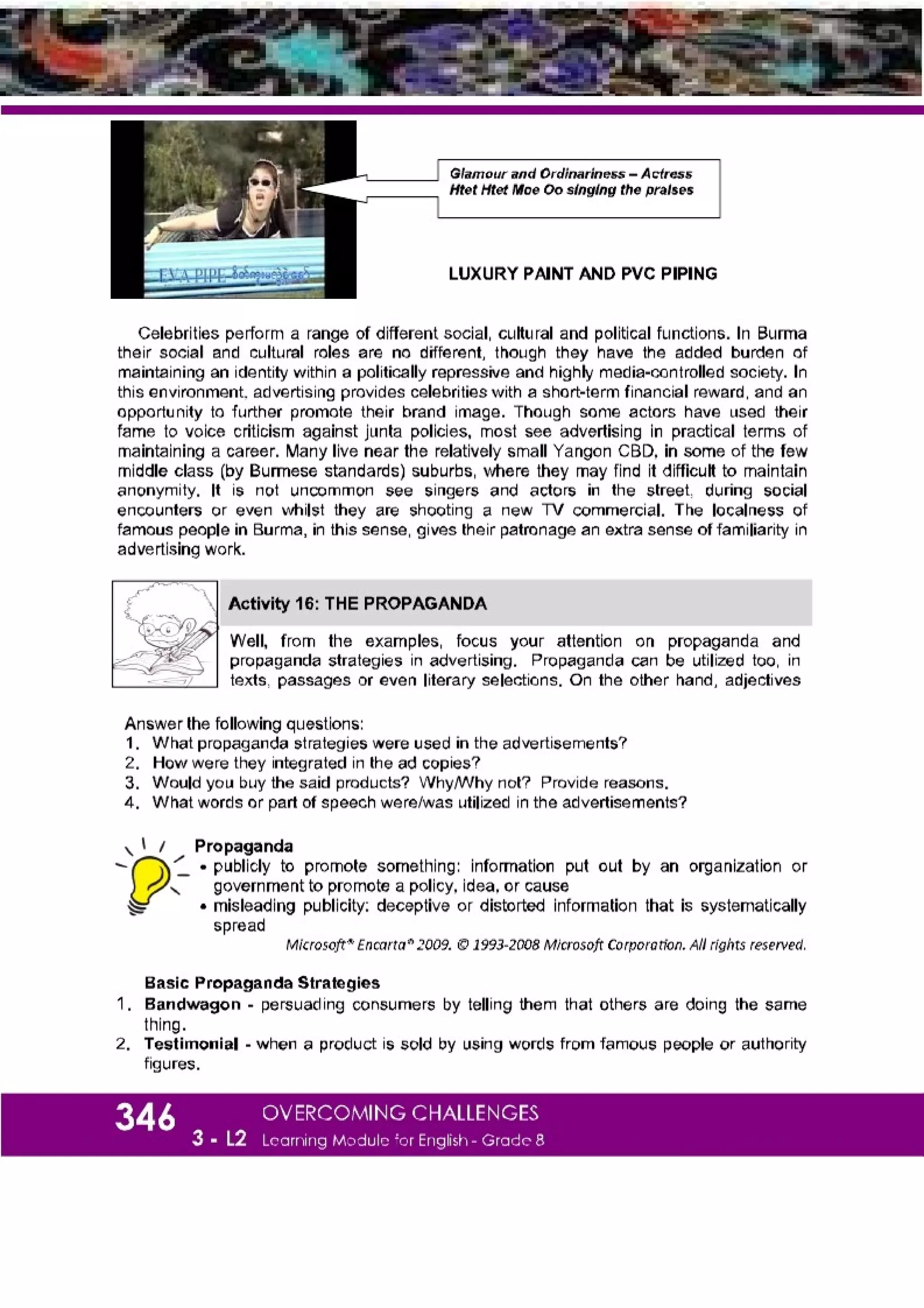 K-12 Grade 8 English Quarter 3 Lesson 2 Module