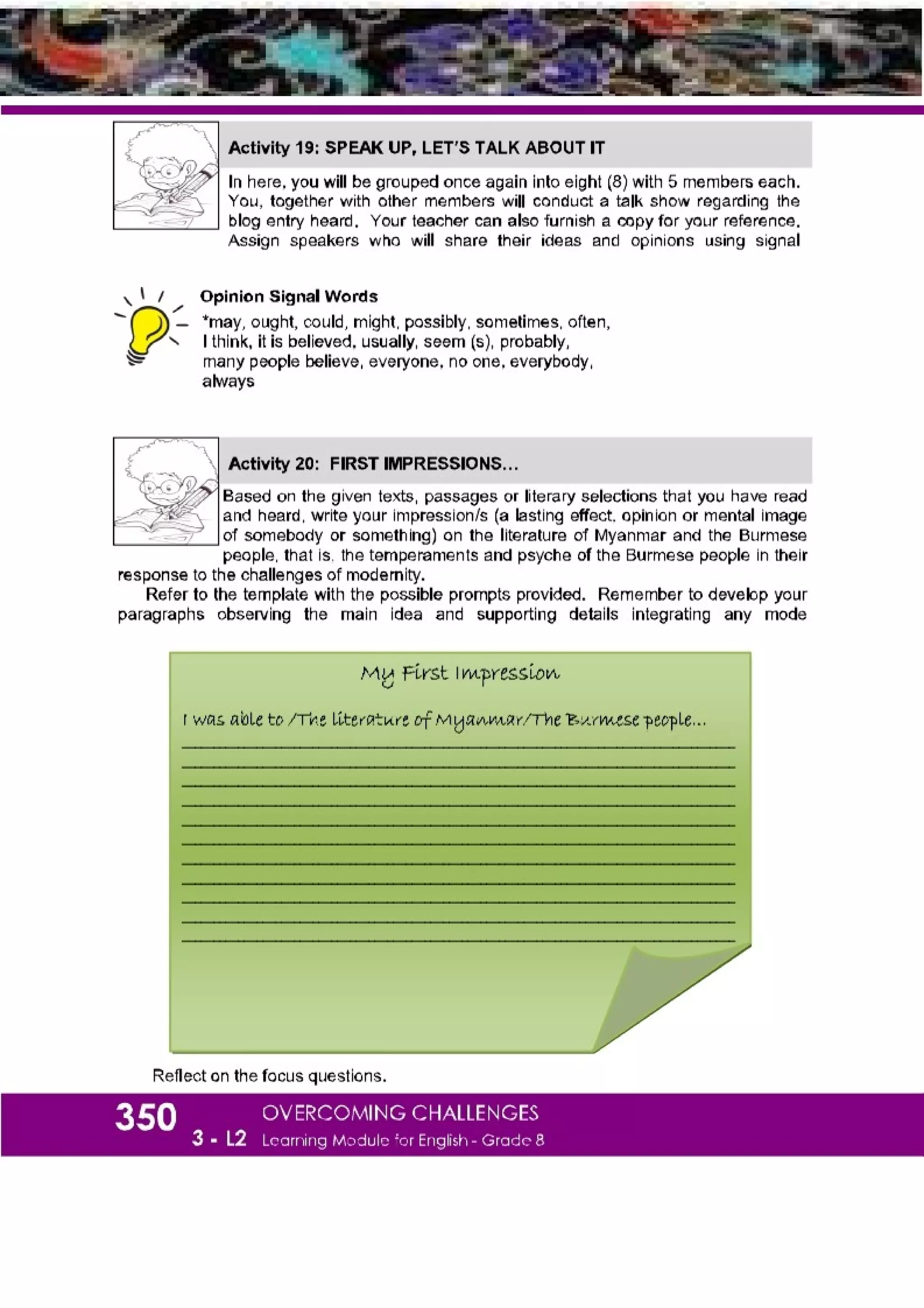 K-12 Grade 8 English Quarter 3 Lesson 2 Module