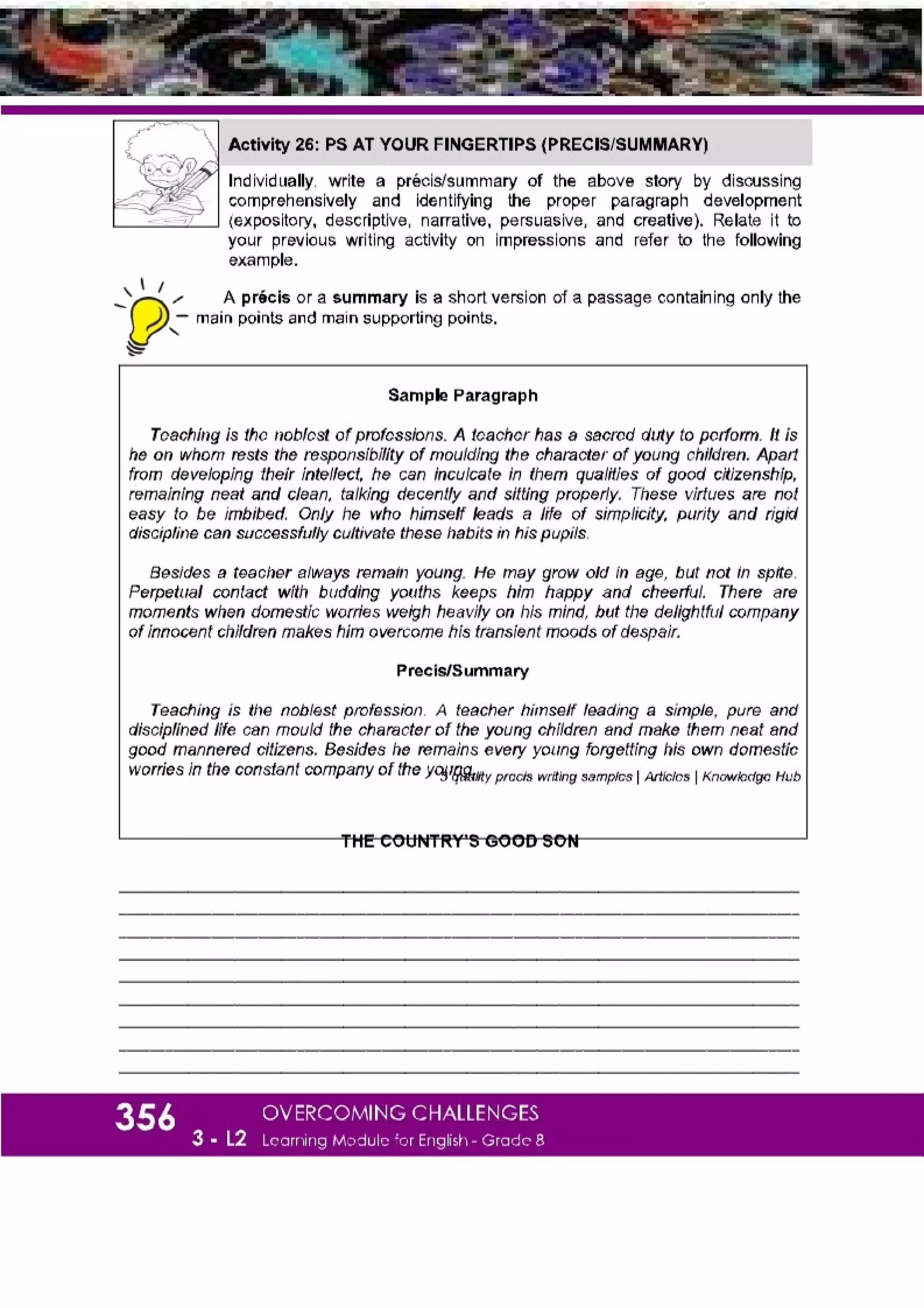 K-12 Grade 8 English Quarter 3 Lesson 2 Module