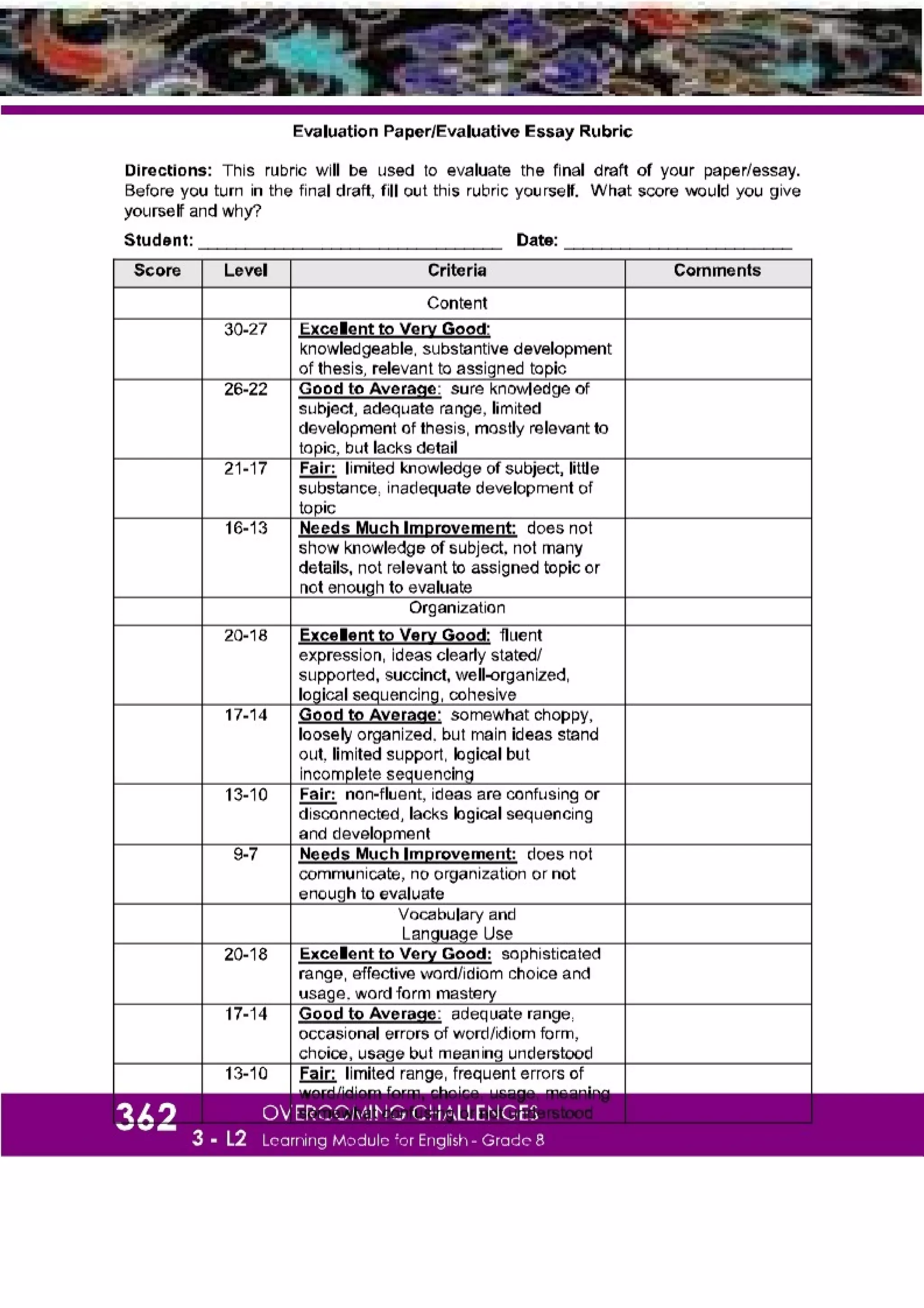 K-12 Grade 8 English Quarter 3 Lesson 2 Module