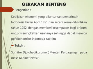 Kabinet Sukiman-Suwirjon dan Gerakan Benteng | PPTX