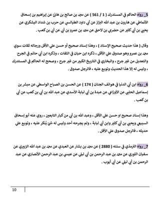 11
3
_
‫رواه‬
‫المستدرك‬ ‫ي‬
‫ف‬ ‫الحاكم‬
(
5
/
305
)
‫إسحا‬ ‫بن‬ ‫اهيم‬‫ر‬‫إب‬ ‫عن‬ ‫ئ‬‫هاب‬ ‫بن‬ ‫صالح‬ ‫بن‬ ‫دمحم‬ ‫عن‬
‫عن‬ ‫اليشكري‬ ‫شداد‬ ‫بن‬ ‫حرب‬ ‫عن‬ ‫ي‬
‫الطيالش‬ ‫داود‬ ‫ي‬
‫أب‬ ‫عن‬‫از‬‫الب‬ ‫هللا‬ ‫عبد‬ ‫بن‬ ‫هارون‬ ‫عن‬ ‫ي‬
‫اوأنماط‬
‫كعب‬‫بن‬ ‫ي‬
‫أب‬ ‫عن‬ ‫ي‬
‫أب‬ ‫بن‬ ‫عمرو‬ ‫بن‬ ‫دمحم‬ ‫عن‬ ‫الحق‬ ‫بن‬ ‫ي‬
‫م‬‫حض‬ ‫عن‬ ‫ر‬
‫كثب‬ ‫ي‬
‫أب‬ ‫بن‬ ‫ي‬ ‫ر‬
‫يحن‬
.
‫وقا‬
(
‫السةاد‬ ‫صحيح‬ ‫حديث‬ ‫هذا‬
)
‫إس‬ ‫وهذا‬ ،
‫سوي‬ ‫ثقات‬ ‫ورجاله‬ ‫اوأقل‬ ‫ي‬
‫عل‬ ‫حسن‬ ‫أو‬ ‫صحيح‬ ‫ةاد‬
‫المرح‬ ‫ي‬
‫ف‬ ‫حاتم‬ ‫ي‬
‫أب‬ ‫ابن‬ ‫وذكره‬ ، ‫الثقات‬ ‫ي‬
‫ف‬ ‫حبان‬ ‫ابن‬ ‫ذكره‬ ، ‫اوأقل‬ ‫ي‬
‫عل‬ ‫صدو‬ ‫وهو‬‫عمرو‬ ‫بن‬ ‫دمحم‬
‫المستدرك‬ ‫ي‬
‫ف‬ ‫الحاكم‬ ‫له‬ ‫وصحح‬ ، ‫جرح‬ ‫ر‬
‫غب‬ ‫من‬ ‫ر‬
‫الكوب‬ ‫خ‬ ‫التارة‬ ‫ي‬
‫ف‬ ‫والبخاري‬ ، ‫جرح‬ ‫ر‬
‫غب‬ ‫من‬ ‫والتعديل‬
، ‫عهيه‬ ‫وتيب‬ ‫الحديث‬ ‫هذا‬ ‫إال‬ ‫له‬ ‫وليس‬ ،
‫صدو‬ ‫فالرجل‬
.
0
_
‫رواه‬
‫المةان‬ ‫هواتف‬ ‫ي‬
‫ف‬ ‫الدنيا‬ ‫ي‬
‫أب‬ ‫ابن‬
(
524
)
‫بن‬ ‫مبش‬ ‫عن‬ ‫ي‬
‫الواسط‬ ‫الصباح‬ ‫بن‬ ‫الحسن‬ ‫عن‬
‫ي‬
‫أب‬ ‫عن‬ ‫كعب‬‫بن‬ ‫ي‬
‫أب‬ ‫بن‬ ‫هللا‬ ‫عبد‬ ‫عن‬ ‫اوأسدي‬ ‫لبابة‬ ‫ي‬
‫أب‬ ‫بن‬ ‫عبدة‬ ‫عن‬ ‫ي‬
‫اع‬‫ز‬‫اوأو‬ ‫عن‬ ‫ي‬
‫الحهن‬ ‫إسماعيل‬
‫كعب‬‫بن‬
.
‫إسحا‬ ‫أبو‬ ‫عةه‬ ‫روي‬ ، ‫ر‬
‫التابعن‬ ‫كبار‬‫من‬ ‫ي‬
‫أب‬ ‫بن‬ ‫هللا‬ ‫وعبد‬ ، ‫اوأقل‬ ‫ي‬
‫عل‬ ‫حسن‬ ‫او‬ ‫صحيح‬ ‫إسةاد‬ ‫وهذا‬
‫ي‬
‫عل‬ ‫وتيب‬ ، ‫عهيه‬‫ةكر‬‫ي‬ ‫ئ‬‫ش‬ ‫له‬ ‫وليس‬ ‫أحد‬ ‫يمرحه‬ ‫ولم‬ ، ‫لبابة‬ ‫ي‬
‫أب‬ ‫وابن‬ ‫ر‬
‫كثب‬ ‫ي‬
‫أب‬ ‫بن‬ ‫ي‬ ‫ر‬
‫وةحن‬ ‫ي‬
‫السبيغ‬
‫اوأقل‬ ‫ي‬
‫عل‬ ‫صدو‬ ‫فالرجل‬ ، ‫حديثه‬
.
2
_
‫رواه‬
‫سنةه‬ ‫ي‬
‫ف‬ ‫مذي‬‫الب‬
(
6886
)
‫ب‬ ‫دمحم‬ ‫عن‬
‫عن‬ ‫ي‬ ‫ر‬
‫الزبب‬ ‫هللا‬ ‫عبد‬ ‫بن‬ ‫دمحم‬ ‫عن‬ ‫العبدي‬ ‫عن‬‫بشار‬ ‫ن‬
‫عبد‬ ‫عن‬ ‫اوأنصاري‬ ‫الرحمن‬ ‫عبد‬ ‫بن‬ ‫ي‬
‫عيش‬ ‫عن‬ ‫ي‬
‫ليل‬ ‫ي‬
‫أب‬ ‫بن‬ ‫الرحمن‬ ‫عبد‬ ‫بن‬ ‫دمحم‬ ‫عن‬ ‫الثوري‬ ‫سفيان‬
‫أيوب‬ ‫ي‬
‫أب‬ ‫عن‬ ‫ي‬
‫ليل‬ ‫ي‬
‫أب‬ ‫بن‬ ‫الرحمن‬
.
 