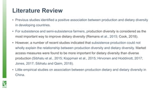 Farm Production, Market Access and Dietary Diversity in China’s Poor Rural Households: Evidence from a Panel Data
