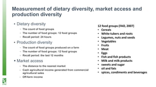 Farm Production, Market Access and Dietary Diversity in China’s Poor Rural Households: Evidence from a Panel Data