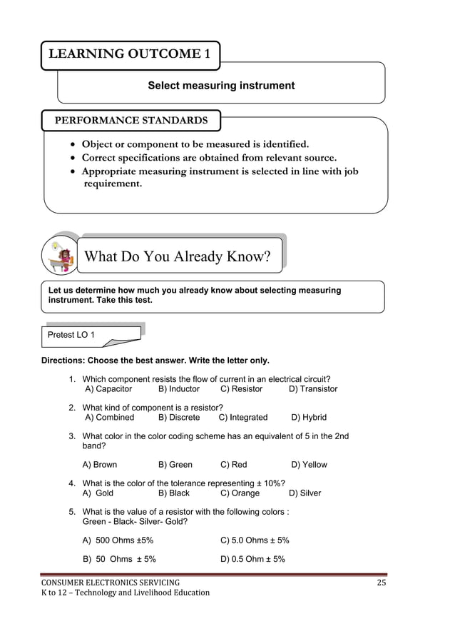 K to 12 electronics learning module | PDF