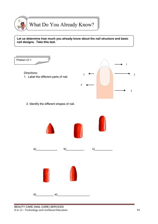 K to 12 nail care learning module