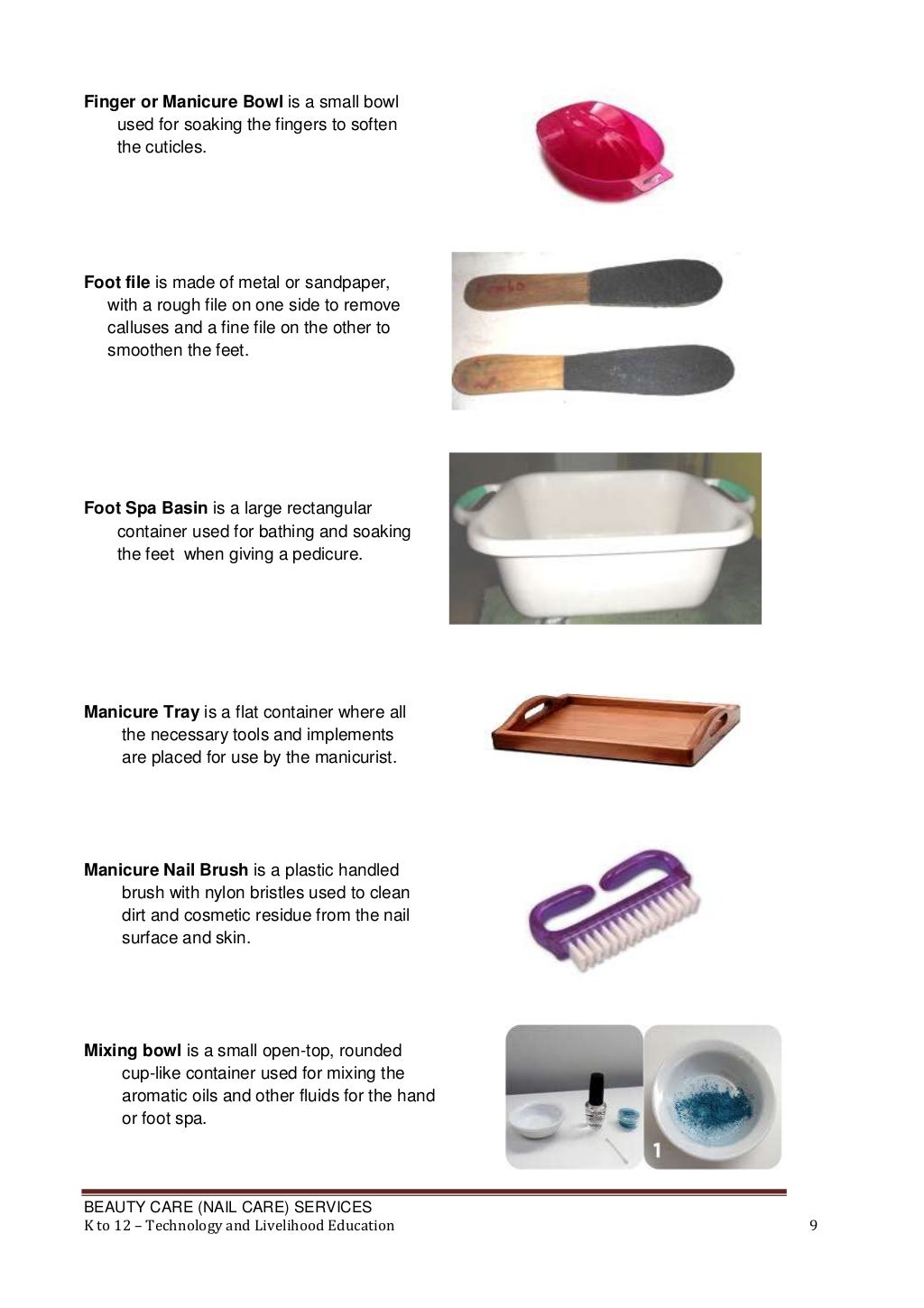 K to 12 nail care learning module