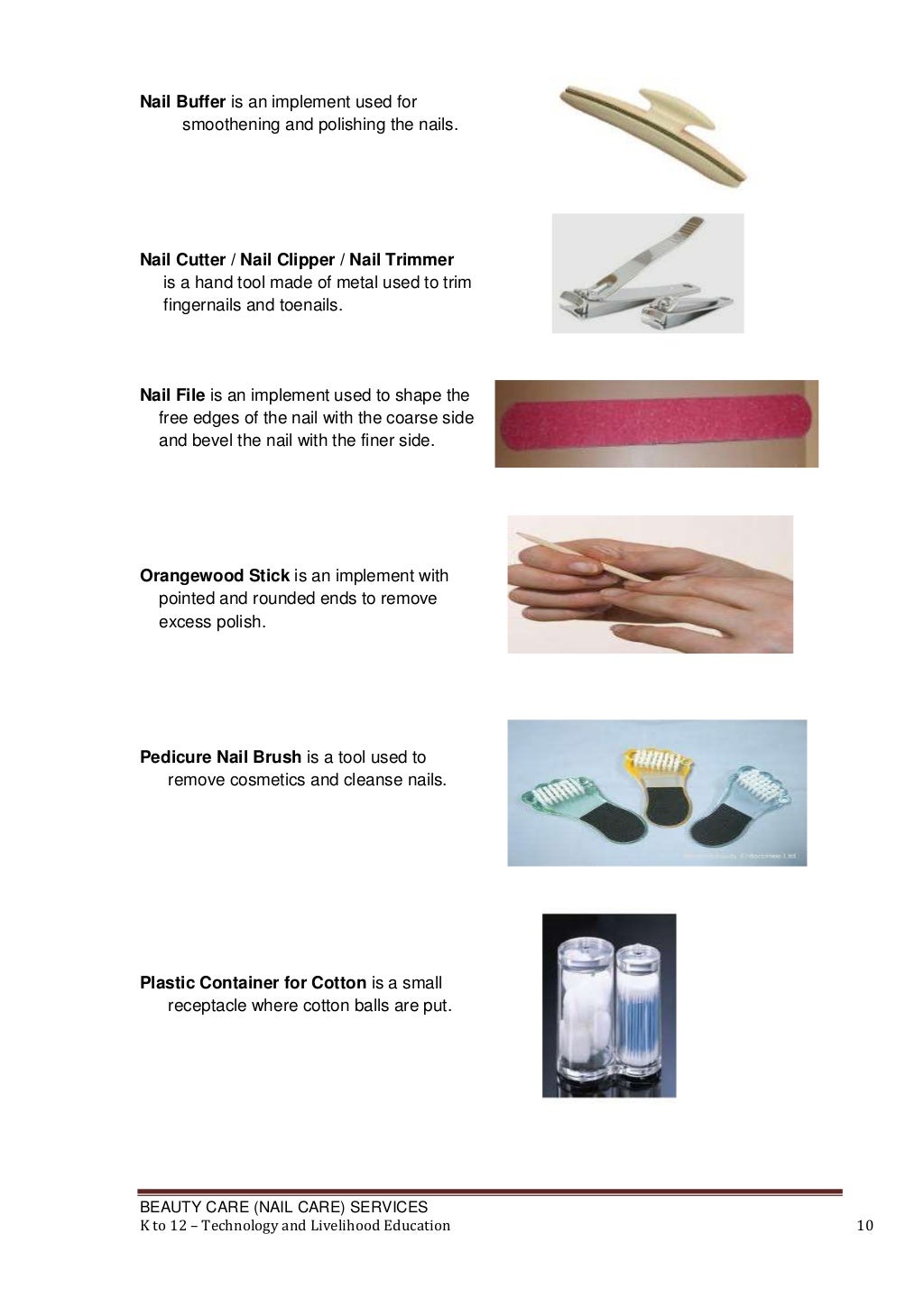 K to 12 nail care learning module