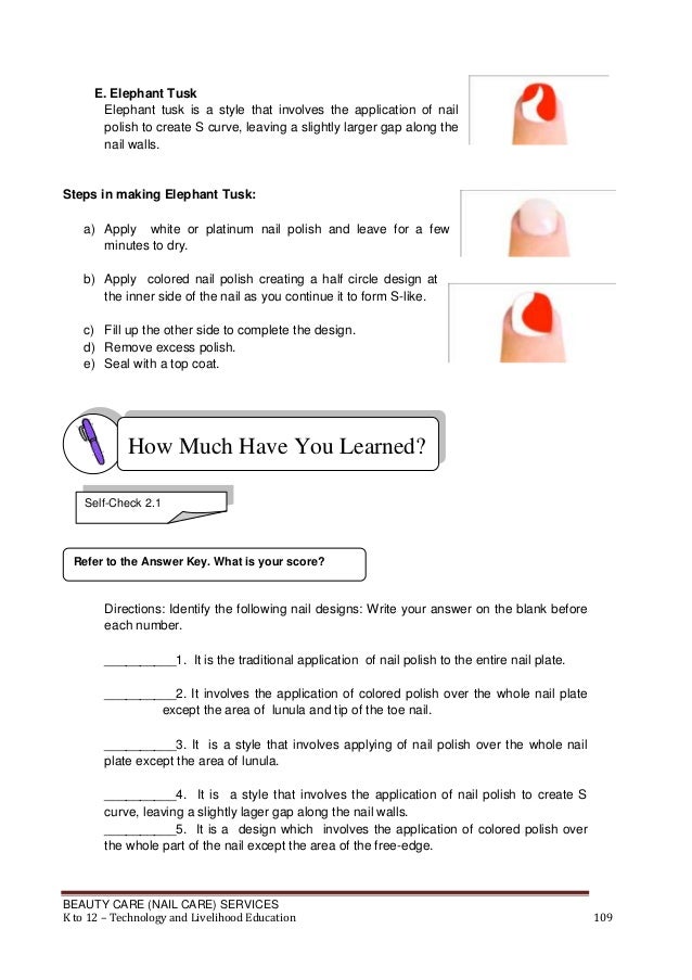 K to 12 nail care learning module