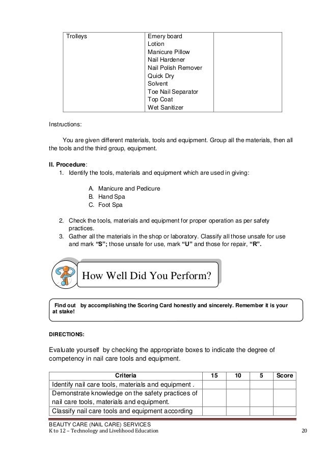 K To 12 Nail Care Learning Module