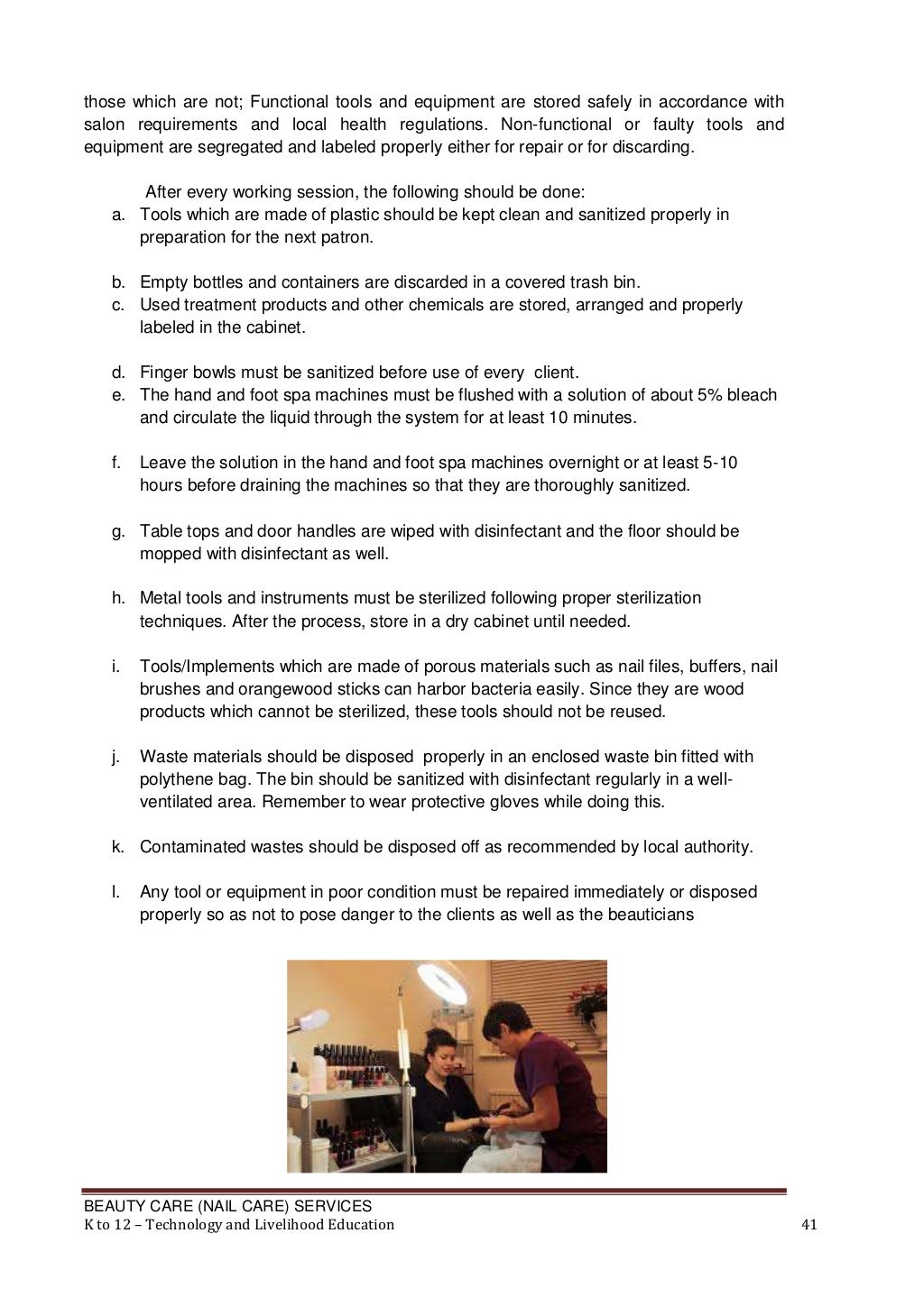 K to 12 nail care learning module