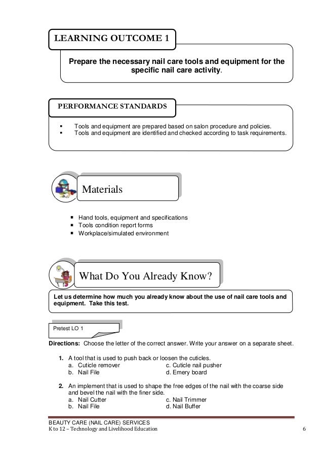 K To 12 Nail Care Learning Module