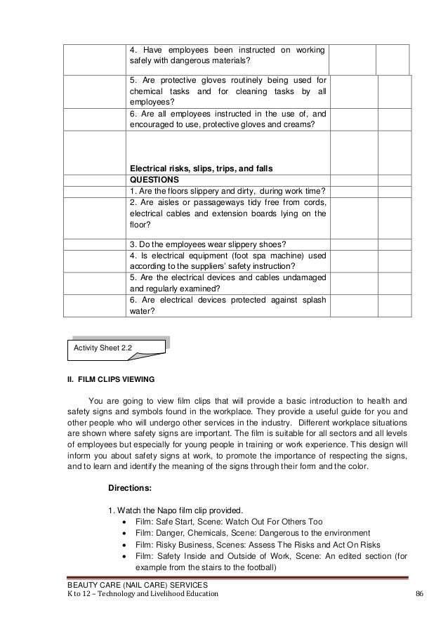K to 12 nail care learning module