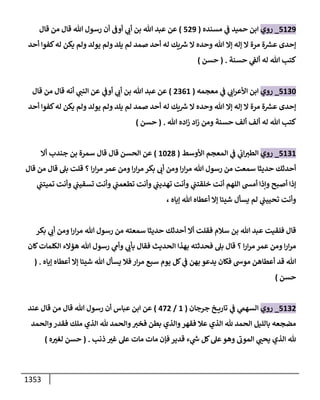 الكامل في أحاديث ذِكر الله وما ورد في فضله والأمر به والإكثار منه وأحاديث الأدعية والأذكار وما ورد في ألفاظها وفضائلها وأورادها / 6000 حديث