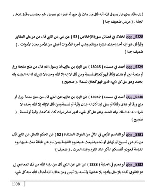 الكامل في أحاديث ذِكر الله وما ورد في فضله والأمر به والإكثار منه وأحاديث الأدعية والأذكار وما ورد في ألفاظها وفضائلها وأورادها / 6000 حديث