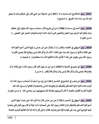 الكامل في أحاديث ذِكر الله وما ورد في فضله والأمر به والإكثار منه وأحاديث الأدعية والأذكار وما ورد في ألفاظها وفضائلها وأورادها / 6000 حديث