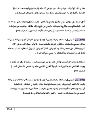 الكامل في أحاديث ذِكر الله وما ورد في فضله والأمر به والإكثار منه وأحاديث الأدعية والأذكار وما ورد في ألفاظها وفضائلها وأورادها / 6000 حديث