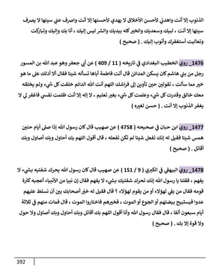 الكامل في أحاديث ذِكر الله وما ورد في فضله والأمر به والإكثار منه وأحاديث الأدعية والأذكار وما ورد في ألفاظها وفضائلها وأورادها / 6000 حديث