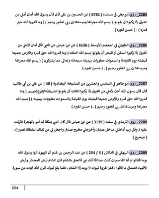 الكامل في أحاديث ذِكر الله وما ورد في فضله والأمر به والإكثار منه وأحاديث الأدعية والأذكار وما ورد في ألفاظها وفضائلها وأورادها / 6000 حديث