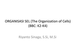 ORGANISASI SEL (The Organization of Cells) (BBC: K2-K4) Riyanto Sinaga, S.Si, M.Si 