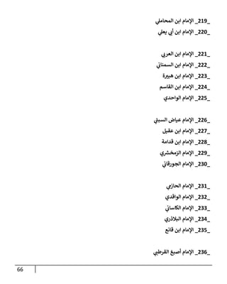 66
_
200
_
‫ي‬
‫المحامل‬ ‫ابن‬ ‫اإلمام‬
_
224
_
‫ي‬
‫يعل‬ ‫ي‬
‫أب‬ ‫ابن‬ ‫اإلمام‬
_
220
_
‫ي‬
‫العرب‬ ‫ابن‬ ‫اإلمام‬
_
222
_
‫ي‬
‫السمناب‬ ‫ابن‬ ‫اإلمام‬
_
223
_
‫ة‬‫هبب‬ ‫ابن‬ ‫اإلمام‬
_
220
_
‫القاسم‬ ‫ابن‬ ‫اإلمام‬
_
224
_
‫الواحدي‬ ‫اإلمام‬
_
220
_
‫ي‬
‫السبب‬ ‫عياض‬ ‫اإلمام‬
_
228
_
‫عقيل‬ ‫ابن‬ ‫اإلمام‬
_
221
_
‫قدامة‬ ‫ابن‬ ‫اإلمام‬
_
220
_
‫ي‬ ‫ر‬
‫الزمخش‬ ‫اإلمام‬
_
234
_
‫ي‬
‫الجورقاب‬ ‫اإلمام‬
_
230
_
‫ي‬
‫الحازم‬ ‫اإلمام‬
_
232
_
‫الواقدي‬ ‫اإلمام‬
_
233
_
‫ي‬
‫الكاساب‬ ‫اإلمام‬
_
230
_
‫البالذري‬ ‫اإلمام‬
_
234
_
‫قانع‬ ‫ابن‬ ‫اإلمام‬
_
230
_
‫ي‬
‫القرطب‬ ‫أصبغ‬ ‫اإلمام‬
 