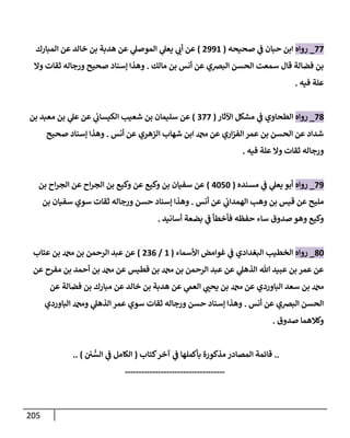 205
77
_
‫روإه‬
‫صحيحه‬ ‫ي‬
‫ػ‬ ‫حبإن‬ ‫إبن‬
(
2991
)
‫إلمبإرك‬ ‫عن‬ ‫خإلد‬ ‫بن‬ ‫هدبة‬ ‫عن‬ ‫ي‬
‫إلموصل‬ ‫ي‬
‫يعل‬ ‫ي‬
‫أت‬ ‫عن‬
‫مإلك‬ ‫بن‬ ‫أنس‬ ‫عن‬ ‫إلبضي‬ ‫إلحسن‬ ‫سمعت‬ ‫قإل‬ ‫فضإلة‬ ‫بن‬
.
‫وإل‬ ‫ثقإت‬ ‫ورجإله‬ ‫صحيح‬ ‫ؤسنإد‬ ‫وهذإ‬
‫فيه‬ ‫علة‬
.
78
_
‫روإه‬
‫إآلثإر‬ ‫مشكل‬ ‫ي‬
‫ػ‬ ‫إلطحإوي‬
(
377
)
‫بن‬ ‫معبد‬ ‫بن‬ ‫ي‬
‫عل‬ ‫عن‬ ‫ي‬
‫إلكيسإت‬ ‫شعيب‬ ‫بن‬ ‫سليمإن‬ ‫عن‬
‫أنس‬ ‫عن‬ ‫إلزهري‬ ‫شهإب‬ ‫إبن‬ ‫دمحم‬ ‫عن‬ ‫إري‬‫ز‬‫إلف‬ ‫عمر‬ ‫بن‬ ‫إلحسن‬ ‫عن‬ ‫شدإد‬
.
‫صحيح‬ ‫ؤسنإد‬ ‫وهذإ‬
‫فيه‬ ‫علة‬ ‫وإل‬ ‫ثقإت‬ ‫ورجإله‬
.
79
_
‫روإه‬
‫مسنده‬ ‫ي‬
‫ػ‬ ‫ي‬
‫يعل‬ ‫أبو‬
(
4050
)
‫بن‬ ‫إح‬‫ر‬‫إلج‬ ‫عن‬ ‫إح‬‫ر‬‫إلج‬ ‫بن‬ ‫وكيع‬ ‫عن‬ ‫وكيع‬ ‫بن‬ ‫سفيإن‬ ‫عن‬
‫أنس‬ ‫عن‬ ‫ي‬
‫إلهمدإت‬ ‫وهب‬ ‫بن‬ ‫قيس‬ ‫عن‬ ‫مليح‬
.
‫بن‬ ‫سفيإن‬ ‫سوي‬ ‫ثقإت‬ ‫ورجإله‬ ‫حسن‬ ‫ؤسنإد‬ ‫وهذإ‬
‫أسإنيد‬ ‫بضعة‬ ‫ي‬
‫ػ‬ ‫فأخطأ‬ ‫حفظه‬ ‫سإء‬ ‫صدوق‬ ‫وهو‬ ‫وكيع‬
.
80
_
‫روإه‬
‫إألسمإء‬ ‫غوإمض‬ ‫ي‬
‫ػ‬ ‫إلبغدإدي‬ ‫إلخطيب‬
(
1
/
236
)
‫عتإب‬ ‫بن‬ ‫دمحم‬ ‫بن‬ ‫إلرحمن‬ ‫عبد‬ ‫عن‬
‫عن‬ ‫مفرح‬ ‫بن‬ ‫أحمد‬ ‫بن‬ ‫دمحم‬ ‫عن‬ ‫فطيس‬ ‫بن‬ ‫دمحم‬ ‫بن‬ ‫إلرحمن‬ ‫عبد‬ ‫عن‬ ‫ي‬
‫إلذهل‬ ‫تل‬ ‫عبيد‬ ‫بن‬ ‫عمر‬ ‫عن‬
‫عن‬ ‫فضإلة‬ ‫بن‬ ‫مبإرك‬ ‫عن‬ ‫خإلد‬ ‫بن‬ ‫هدبة‬ ‫عن‬ ‫ي‬
‫إلعّم‬ ‫ي‬
‫يحب‬ ‫بن‬ ‫دمحم‬ ‫عن‬ ‫إلبإوردي‬ ‫سعد‬ ‫بن‬ ‫دمحم‬
‫أنس‬ ‫عن‬ ‫إلبضي‬ ‫إلحسن‬
.
‫إلبإوردي‬ ‫ودمحم‬ ‫ي‬
‫إلذهل‬ ‫عمر‬ ‫سوي‬ ‫ثقإت‬ ‫ورجإله‬ ‫حسن‬ ‫ؤسنإد‬ ‫وهذإ‬
‫صدوق‬ ‫وكةلهمإ‬
.
..
‫كتإب‬‫آخر‬ ‫ي‬
‫ػ‬ ‫بأكملهإ‬ ‫مذكورة‬ ‫إلمصإدر‬ ‫قإئمة‬
(
‫ي‬ ُّ
‫إلس‬ ‫ي‬
‫ػ‬ ‫إلكإمل‬
)
..
------------------------------------
 