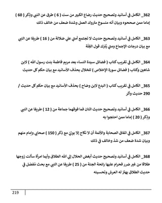 219
362
_
‫ست‬ ‫من‬ ‫إلكبب‬ ‫رضإع‬ ‫حديث‬ ‫وتصحيح‬ ‫أسإنيد‬ ‫ي‬
‫ض‬ ‫إلكإمل‬
(
6
)
‫كر‬ِ
‫وذ‬ ‫ي‬
‫إلنت‬ ‫عن‬ ‫طرق‬
(
60
)
‫ذلك‬ ‫خإلف‬ ‫من‬ ‫ضعف‬ ‫وشدة‬ ‫إلعمل‬ ‫وك‬‫مب‬ ‫منسوخ‬ ‫أنه‬ ‫وبيإن‬ ‫صححوه‬ ‫ممن‬ ‫ؤمإمإ‬
363
_
‫من‬ ‫ضةللة‬ ‫ي‬
‫عل‬ ‫ي‬
‫أمت‬ ‫تجتمع‬ ‫إل‬ ‫حديث‬ ‫وتصحيح‬ ‫أسإنيد‬ ‫ي‬
‫ض‬ ‫إلكإمل‬
(
16
)
‫ي‬
‫إلنت‬ ‫عن‬ ‫طريقإ‬
‫ة‬
ّ
‫ل‬ ِ
‫إلق‬ ‫قول‬ ‫ك‬‫ب‬
ُ
‫ي‬ ‫ي‬
‫ومت‬ ‫إؤلجمإع‬ ‫درجإت‬ ‫بيإن‬ ‫مع‬
364
_
‫كتإب‬‫تقريب‬ ‫ي‬
‫ض‬ ‫إلكإمل‬
(
‫تل‬ ‫رسول‬ ‫بنت‬ ‫فإطمة‬ ‫مريم‬ ‫بعد‬ ‫إلنسإء‬ ‫سيدة‬ ‫فضإئل‬
)
‫إلبن‬
‫وكتإب‬ ‫شإهي‬
(
‫إؤلخةلص‬ ‫سورة‬ ‫فضإئل‬
)
‫حديث‬ ‫كل‬‫حكم‬ ‫بيإن‬ ‫مع‬ ‫إألسإنيد‬ ‫بحذف‬ ‫للخةلل‬
365
_
‫كتإب‬‫تقريب‬ ‫ي‬
‫ض‬ ‫إلكإمل‬
(
‫وضإح‬ ‫إلبن‬ ‫إلبدع‬
)
‫حديث‬ ‫كل‬‫حكم‬ ‫بيإن‬ ‫مع‬ ‫إألسإنيد‬ ‫بحذف‬
/
290
‫وأثر‬ ‫حديث‬
366
_
‫من‬ ‫جمإعة‬ ‫فوقهمإ‬ ‫فمإ‬ ‫إثنإن‬ ‫حديث‬ ‫وتصحيح‬ ‫أسإنيد‬ ‫ي‬
‫ض‬ ‫إلكإمل‬
(
12
)
‫ي‬
‫إلنت‬ ‫عن‬ ‫طريقإ‬
‫كر‬ِ
‫وذ‬
(
20
)
‫به‬ ‫إحتجوإ‬ ‫ممن‬ ‫ؤمإمإ‬
367
_
‫كر‬ِ
‫ذ‬ ‫مع‬ ّ
‫ي‬
‫بول‬ ‫ؤإل‬ ‫نكإح‬ ‫إل‬ ‫أن‬ ‫وإألئمة‬ ‫إلصحإبة‬ ‫إتفإق‬ ‫ي‬
‫ض‬ ‫إلكإمل‬
(
150
)
‫منهم‬ ‫وإمإم‬ ‫ي‬
‫صحإب‬
‫ذلك‬ ‫ي‬
‫ض‬ ‫وخإلف‬ ‫شذ‬ ‫من‬ ‫ضعف‬ ‫شدة‬ ‫وبيإن‬
368
_
‫زوجهإ‬ ‫سألت‬ ‫أة‬‫ر‬‫إم‬ ‫وأيمإ‬ ‫إلطةلق‬ ‫تل‬ ‫ي‬
‫ؤل‬ ‫إلحةلل‬ ‫أبغض‬ ‫حديث‬ ‫وتصحيح‬ ‫أسإنيد‬ ‫ي‬
‫ض‬ ‫إلكإمل‬
‫من‬ ‫إلجنة‬ ‫إئحة‬‫ر‬ ‫عليهإ‬ ‫إم‬‫ر‬‫فح‬ ‫ر‬‫ض‬‫غب‬ ‫من‬ ‫طةلقإ‬
(
25
)
‫ي‬
‫ض‬ ‫ل‬ ّ
‫فص‬ ُ‫م‬ ‫بحث‬ ‫مع‬ ‫ي‬
‫إلنت‬ ‫عن‬ ‫طريقإ‬
‫وتحسينه‬ ‫إلعرش‬ ‫له‬ ‫يهب‬ ‫إلطةلق‬ ‫حديث‬
 