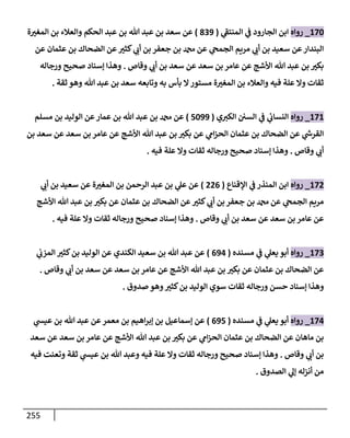 255
170
_
‫روإه‬
‫ي‬
‫ر‬
‫إلمنتط‬ ‫ي‬
‫ض‬ ‫إلجإرود‬ ‫إبن‬
(
839
)
‫ة‬ ‫ر‬
‫إلمغي‬ ‫بن‬ ‫وإلعةلء‬ ‫إلحكم‬ ‫عبد‬ ‫بن‬ ‫تل‬ ‫عبد‬ ‫بن‬ ‫سعد‬ ‫عن‬
‫عن‬ ‫عثمإن‬ ‫بن‬ ‫إلضحإك‬ ‫عن‬ ‫ر‬
‫كثي‬ ‫ي‬ ‫ر‬
‫أب‬ ‫بن‬ ‫جعفر‬ ‫بن‬ ‫عن‬ ‫ي‬
‫إلجمح‬ ‫مريم‬ ‫ي‬ ‫ر‬
‫أب‬ ‫بن‬ ‫سعيد‬ ‫عن‬‫إلبندإر‬
‫وقإص‬ ‫ي‬ ‫ر‬
‫أب‬ ‫بن‬ ‫سعد‬ ‫عن‬ ‫سعد‬ ‫بن‬ ‫عإمر‬ ‫عن‬ ‫إألشج‬ ‫تل‬ ‫عبد‬ ‫بن‬ ‫ر‬
‫بكي‬
.
‫ورجإله‬ ‫صحيح‬ ‫ؤسنإد‬ ‫وهذإ‬
‫ثقة‬ ‫وهو‬ ‫تل‬ ‫عبد‬ ‫بن‬ ‫سعد‬ ‫وتإبعه‬ ‫به‬ ‫بأس‬ ‫إل‬‫مستور‬ ‫ة‬ ‫ر‬
‫إلمغي‬ ‫بن‬ ‫وإلعةلء‬ ‫فيه‬ ‫علة‬ ‫وإل‬ ‫ثقإت‬
.
171
_
‫روإه‬
‫ي‬ ‫ر‬
‫إلكي‬ ‫إلسي‬ ‫ي‬
‫ض‬ ‫ي‬
‫إلنسإب‬
(
5099
)
‫مسلم‬ ‫بن‬ ‫إلوليد‬ ‫عن‬‫عمإر‬ ‫بن‬ ‫تل‬ ‫عبد‬ ‫بن‬ ‫عن‬
‫بن‬ ‫سعد‬ ‫عن‬ ‫سعد‬ ‫بن‬ ‫عإمر‬ ‫عن‬ ‫إألشج‬ ‫تل‬ ‫عبد‬ ‫بن‬ ‫ر‬
‫بكي‬ ‫عن‬ ‫ي‬
‫إم‬‫ز‬‫إلح‬ ‫عثمإن‬ ‫بن‬ ‫إلضحإك‬ ‫عن‬ ‫ي‬
‫ر‬
‫إلقرخ‬
‫وقإص‬ ‫ي‬ ‫ر‬
‫أب‬
.
‫فيه‬ ‫علة‬ ‫وإل‬ ‫ثقإت‬ ‫ورجإله‬ ‫صحيح‬ ‫ؤسنإد‬ ‫وهذإ‬
.
172
_
‫روإه‬
‫إؤلقنإع‬ ‫ي‬
‫ض‬ ‫إلمنذر‬ ‫إبن‬
(
226
)
‫ي‬ ‫ر‬
‫أب‬ ‫بن‬ ‫سعيد‬ ‫عن‬ ‫ة‬ ‫ر‬
‫إلمغي‬ ‫بن‬ ‫إلرحمن‬ ‫عبد‬ ‫بن‬ ‫ي‬
‫عل‬ ‫عن‬
‫إألشج‬ ‫تل‬ ‫عبد‬ ‫بن‬ ‫ر‬
‫بكي‬ ‫عن‬ ‫عثمإن‬ ‫بن‬ ‫إلضحإك‬ ‫عن‬ ‫ر‬
‫كثي‬ ‫ي‬ ‫ر‬
‫أب‬ ‫بن‬ ‫جعفر‬ ‫بن‬ ‫عن‬ ‫ي‬
‫إلجمح‬ ‫مريم‬
‫وقإص‬ ‫ي‬ ‫ر‬
‫أب‬ ‫بن‬ ‫سعد‬ ‫عن‬ ‫سعد‬ ‫بن‬ ‫عإمر‬ ‫عن‬
.
‫فيه‬ ‫علة‬ ‫وإل‬ ‫ثقإت‬ ‫ورجإله‬ ‫صحيح‬ ‫ؤسنإد‬ ‫وهذإ‬
.
173
_
‫روإه‬
‫مسنده‬ ‫ي‬
‫ض‬ ‫ي‬
‫يعل‬ ‫أبو‬
(
694
)
‫ي‬
‫إلمزب‬ ‫ر‬
‫كثي‬‫بن‬ ‫إلوليد‬ ‫عن‬ ‫إلكندي‬ ‫سعيد‬ ‫بن‬ ‫تل‬ ‫عبد‬ ‫عن‬
‫وقإص‬ ‫ي‬ ‫ر‬
‫أب‬ ‫بن‬ ‫سعد‬ ‫عن‬ ‫سعد‬ ‫بن‬ ‫عإمر‬ ‫عن‬ ‫إألشج‬ ‫تل‬ ‫عبد‬ ‫بن‬ ‫ر‬
‫بكي‬ ‫عن‬ ‫عثمإن‬ ‫بن‬ ‫إلضحإك‬ ‫عن‬
.
‫صدوق‬ ‫وهو‬ ‫ر‬
‫كثي‬‫بن‬ ‫إلوليد‬ ‫سوي‬ ‫ثقإت‬ ‫ورجإله‬ ‫حسن‬ ‫ؤسنإد‬ ‫وهذإ‬
.
174
_
‫روإه‬
‫مسنده‬ ‫ي‬
‫ض‬ ‫ي‬
‫يعل‬ ‫أبو‬
(
695
)
‫ي‬
‫عيد‬ ‫بن‬ ‫تل‬ ‫عبد‬ ‫عن‬‫معمر‬ ‫بن‬ ‫إهيم‬‫ر‬‫ؤب‬ ‫بن‬ ‫ؤسمإعيل‬ ‫عن‬
‫سعد‬ ‫عن‬ ‫سعد‬ ‫بن‬ ‫عإمر‬ ‫عن‬ ‫إألشج‬ ‫تل‬ ‫عبد‬ ‫بن‬ ‫ر‬
‫بكي‬ ‫عن‬ ‫ي‬
‫إم‬‫ز‬‫إلح‬ ‫عثمإن‬ ‫بن‬ ‫إلضحإك‬ ‫عن‬ ‫مإهإن‬ ‫بن‬
‫وقإص‬ ‫ي‬ ‫ر‬
‫أب‬ ‫بن‬
.
‫فيه‬ ‫وتعنت‬ ‫ثقة‬ ‫ي‬
‫عيد‬ ‫بن‬ ‫تل‬ ‫وعبد‬ ‫فيه‬ ‫علة‬ ‫وإل‬ ‫ثقإت‬ ‫ورجإله‬ ‫صحيح‬ ‫ؤسنإد‬ ‫وهذإ‬
‫إلصدوق‬ ‫ي‬
‫ؤل‬ ‫أنزله‬ ‫من‬
.
 
