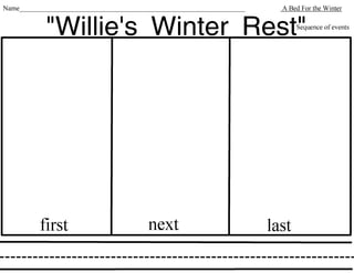 Reading- Unit 2 A Bed for Winter Sequencing Activity