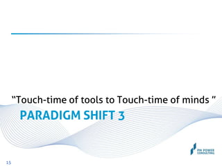 PARADIGM SHIFT 3
“Touch-time of tools to Touch-time of minds ”
15
 