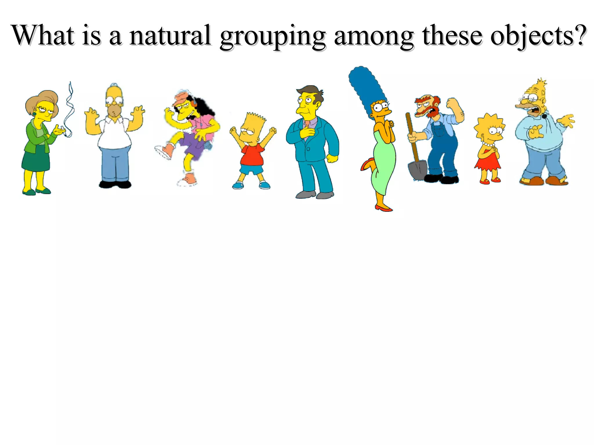 What is a natural grouping among these objects? 