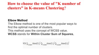 MACHINE LEARNING K MEANS IN CLUSTERING PPT | PPT